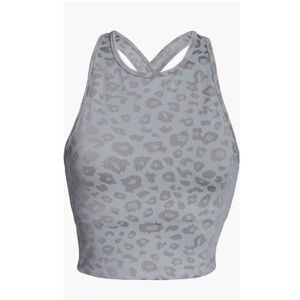 Beyond Yoga women’s grey leopard print workout top